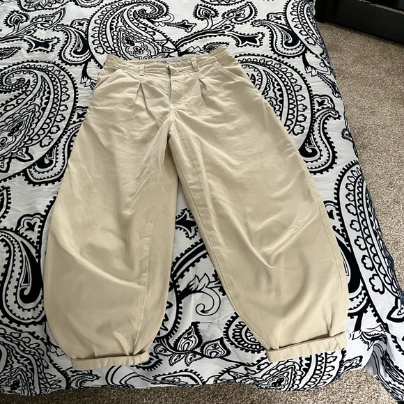 Zara paper bag jeans ecru color - Picture 6 of 6